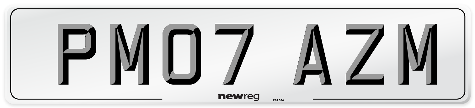 PM07 AZM Number Plate from New Reg